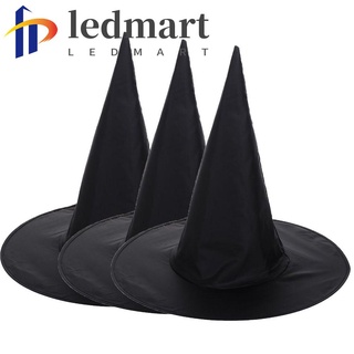 LEDMART 3PCS Novedad Negro Accesorio de vestuario Sombreros de disfraces Sombrero de bruja de Halloween Decorativo Decoración de accesorios Vestido de fiesta Regalo de los niños Cosplay Gorra de mago