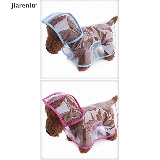 [jiarenitr] Impermeable Perro Con Capucha Transparente Mascota Ropa Para Mascotas .