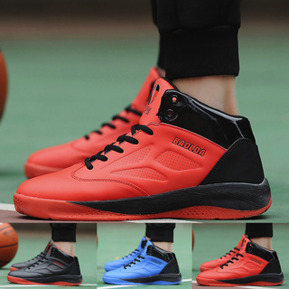 ♛fiona01♛ Men's Breathable Sneakers Shock Absorption Non-Slip High-Top Basketball Shoes