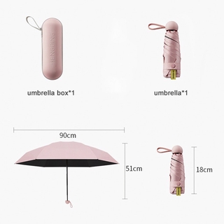 Cinco veces paraguas sol protección solar UV plegable paraguas femenino parasol lluvia de doble uso cápsula compacta portátil pocket Umbrellara (8)