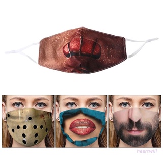 hear Reusable Washable Funny Expression Mouth Mask Outdoor Dustproof Respirator Breathable Face Protective Cover