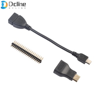 [dcline] Kit 3 En 1 Mini compatible Con HDMI A + Micro USB + GPIO Cabecera Para Raspberry Pi Zero