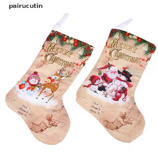 [pairucutin] medias de navidad tela pequeñas botas de regalo bolsas adornos fiesta decoración del hogar.