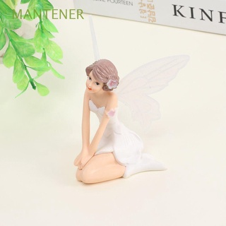 MANTENER Regalos de Navidad Flying Flower Fairy Resina Auto Decoracion de pastel Ornamentos de jardin Paisaje en miniatura Cartoon Moda Figuras de juguete White Angel Doll