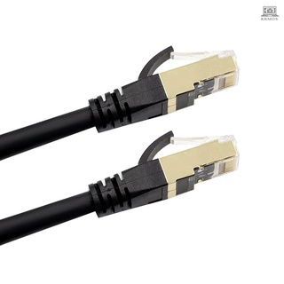 C Cat8 Cable Ethernet de alta velocidad Cable de red 40Gbps 2000Mhz/par trenzado blindado/ chapado en oro RJ45 interfaz negro 1m