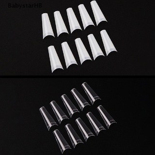[BabystarHB] 500pcs/Bag XXL Extra Long Coffin Nail Tips Half Cover Press Clear Fake Nails HOT SELL