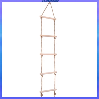 [FLAMEER2] Marco de escalada al aire libre niños Playhouse madera 5 peldaños cuerda escalada escalera juguete