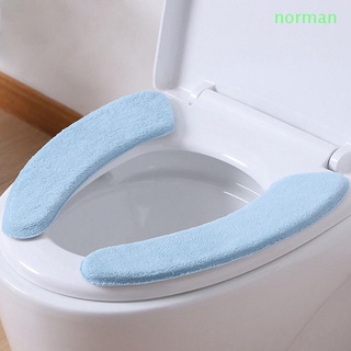 NORMAN1 Espesar Cubierta de asiento de inodoro Prevenir el moho Alfombrilla de baño Almohadilla de la tapa Accesorios de baño Suave Felpa Calentar Lavable Impermeable Asiento caso