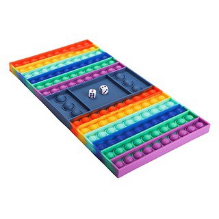 Push Pop It Fidget juguetes de gran tamaño arco iris tablero de ajedrez