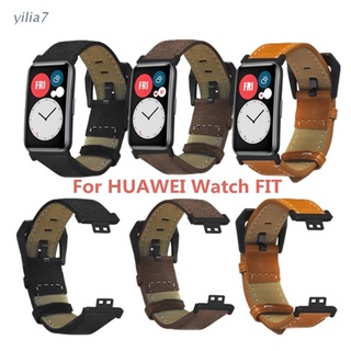 yilia7 durable retro cuero pu pulsera correa de reloj correa de muñeca para huawei reloj ajuste smart pulsera accesorios