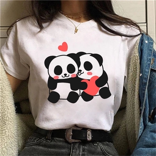 Lindo Panda Camiseta De Las Mujeres Ullzang Kawaii De Dibujos Animados Señora 90s Gráfico Superior Camisetas Harajuku Ropa Femenina Manga Corta
