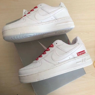 Supreme x Nike Air Force 1 AF1 white shoes student low-top shoes casual shoes
