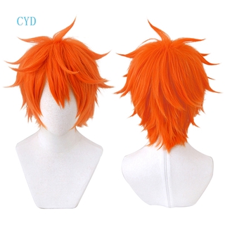 cyd haikyuu karasuno hinata shouyou cosplay peluca naranja corto pelo recto pelucas