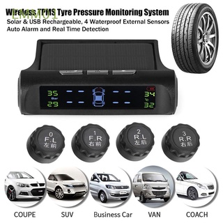 emm01 comprobador inalámbrico de presión de neumáticos usb recargable detección en tiempo real del coche sistema de monitoreo de presión de neumáticos sensores externos impermeables tpms pantalla lcd alarma automática