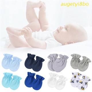 augetyi8bo 1 par de guantes de algodón suave antiarañazos para bebés, protección para recién nacidos, manoplas para rasguños, suministros de protector de mano
