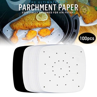 100 pzs hojas de papel para freidora de aire accesorios para freidora de aire/cocina/horneado/alfombrilla para alimentos/barba