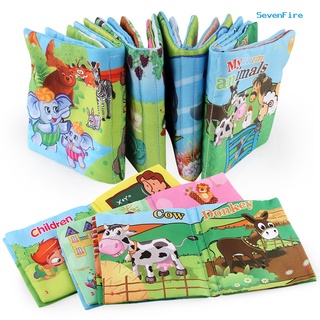 [Caliente] ♥ Bebé Niños Vegetales Animales Letras Cognición Temprana Educación Libro De Tela Juguete