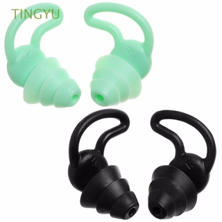 TINGYU 2pairs Silicona suave Tapones para los oídos Seguridad auditiva Tapones para los oídos Enchufe de oído 2/3 capa Viaje Estudiar Sueño Anti-ruido Impermeable Aislamiento acústico Reducción de ruido/Multicolor
