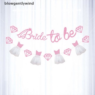 Blowgentlywind Bride to Be Banner Sign Glitter Paper Wedding Dress for Bridal Shower Wedding BGN