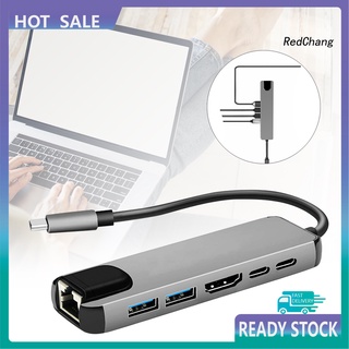 USB-C Hub portátil multipuerto 6 en 1 tipo C adaptador con 4K HDMI compatible RJ45 Ethernet Lan para Nintendo Switch /RXDG/