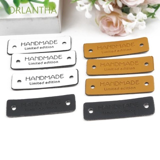 ORLANTHA Limited Edition Labels Tags Sewing Accessories Leather Tags PU Logo Clothing 12/24 pcs Ornaments for Bag Hand Work Garment Decoration/Multicolor