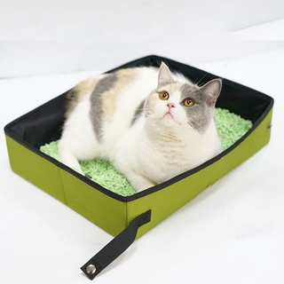 Onmtm - caja de arena plegable para gatos, impermeable, portátil para viajes (7)