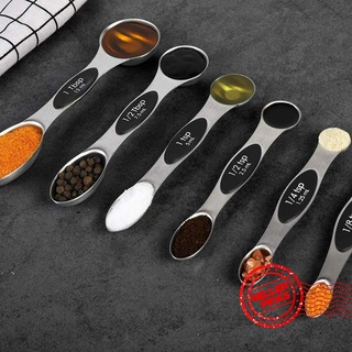 6 unids/set cuchara medidora de acero inoxidable cocina hornear cuchara cuchara de cocina leche té b8d7