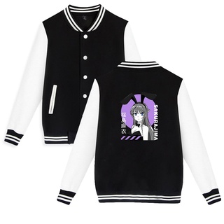 2021 New Seishun Buta Yaro 2D Baseball Sweatshirt Baseball Jacket Clothes Streewears