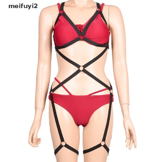 [meifuyi2] negro todo el cuerpo nuevo mujeres arnés de cuerpo sujetador jaula top lencería ajustable tamaño 768o (4)