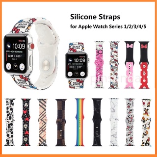 Hello Kitty & Mickey & Minnie Correa de reloj de Apple de silicona suave para iWatch Series 6 / SE / 5/4/3/2/1 Correa de reloj de dibujos animados para