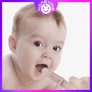 cepillo de dientes para bebé de grado alimenticio seguro de silicona revestimiento de lengua cepillo de limpieza caso de plástico[HONEY PIE]