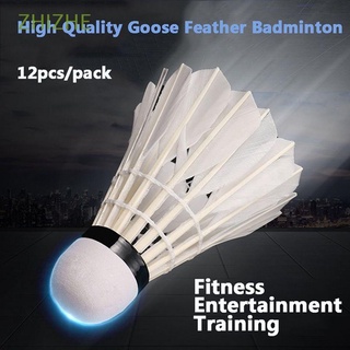 zhizhe para deportes pluma de ganso elástico volante bádminton bolas juego de entrenamiento super durable blanco al aire libre fitness 12 pcs/multicolor