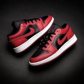 Nike air jordan 1 bajo bred/negro rojo