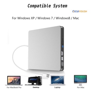 Cuiyoush USB 3.0 unidad externa DVD-ROM CD-RW DVD-RW grabador lector de reproductor para Laptop PC (3)