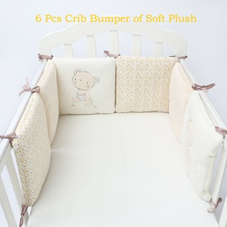 Protector de cama para cuna de bebé, algodón, cuna, ropa de cama, 6 piezas (1)