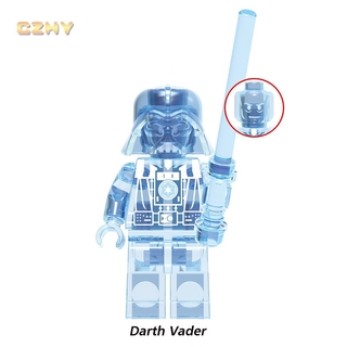 star wars minifigures lego compatible transparente darth vader stormtroopers bloques de construcción juguetes x0287 (2)