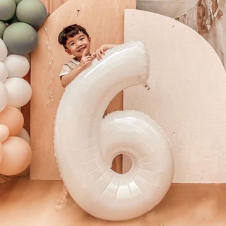 40inch Large White Number Balloons Foil Balloon Birthday Party Decorations Figures Globos Baby Shower Decors