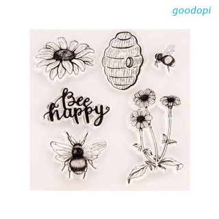 goodo Happy Bee Flower Silicone Clear Seal Stamp DIY Scrapbooking Embossing Photo Album Decorative Paper Card Craft Art Handmade Gift