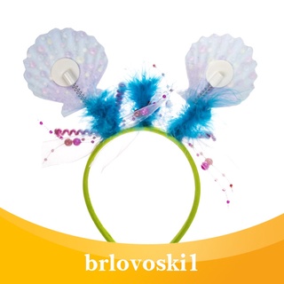 [brlovoski1] diadema larga de concha de mar para mujeres niñas adultos para disfraz de halloween accs