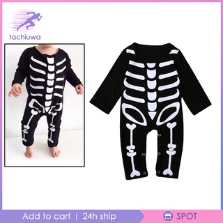 [tac-10--] Una pieza esqueleto disfraz de Halloween mono bebé niños niñas jugar mameluco 70 (8)