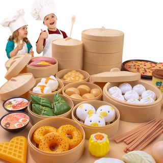 84 piezas de juego de alimentos conjunto de plástico juego de cocina conjunto chino y oeste de alimentos playset niños pretender juguetes