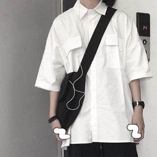 Camisa blanca mujer suelta estudiante Hong Kong estilo Harajuku retro Chamarra de manga corta camisa mujer fa