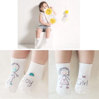 Calcetines blancos de algodón Puro con simplicidad/calcetines antideslizantes asimétricos para niños unisex para bebés