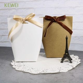 kewei 5pcs caja de caramelos de papel kraft bolsas de regalo cajas de regalo galletas boda blanco dragee negro regalo caja de embalaje suministros