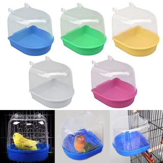 Bañera de plástico para pájaros, alta transparente, bañera de baño para loros, pájaros, bañera (4)