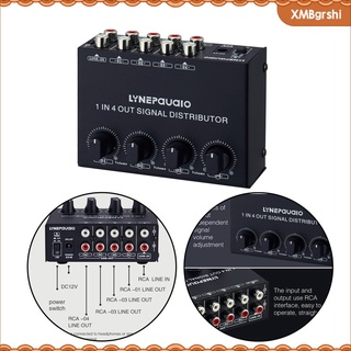 [rshi] amplificador de señal alocador 1 en 4 salidas distribuidor estéreo rca interruptor de audio