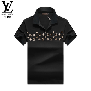 2021 nuevo lv louis vuitton logotipo de los hombres de impresión polo-shirts guapo de los hombres casual moda ocio verano algodón slim solapa negro blanco manga corta polo-shirts