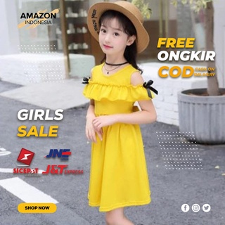 Vestido SABRINA ropa niños mujeres amarillo Color amarillo algodón Material parís calidad estilo CASUAL ORIGINAL tela fría
