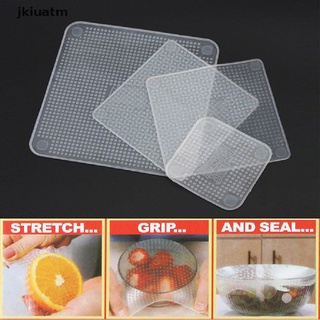 jkiuatm 4 pack stretch reutilizable silicona cuenco de almacenamiento de alimentos envolturas cubierta sello tapas frescas mx