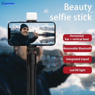2021 Mobile phone selfie stick Bluetooth-compatible integrated extended video camera bracket telescopic live tripod 2-gear fill light adjustable mobile phone bracket quotedeal